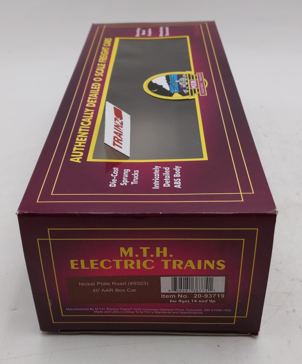 MTH 20-93719 O Gauge Nickel Plate Road 40' AAR Box Car #8503 LN/Box