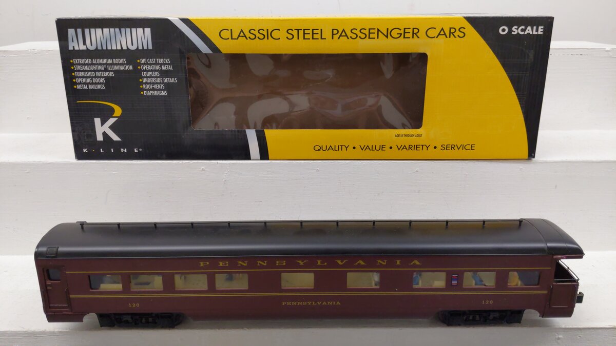 K-Line K4680-30012 O Pennsylvania 18" Aluminum Business Car #120 EX/Box