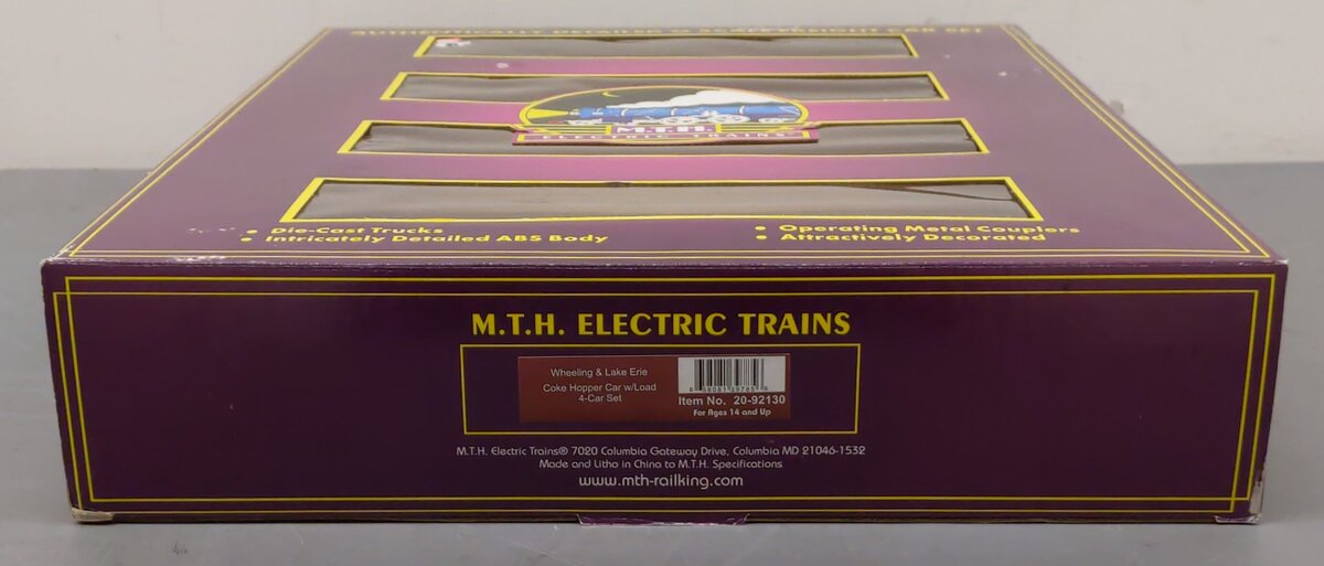 MTH 20-92130 O Scale Wheeling & Erie 4 Car Hopper Set LN/Box