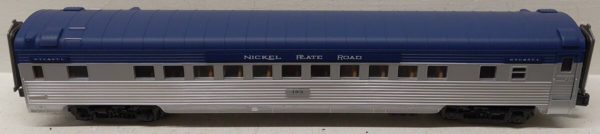 MTH 20-61059 O Gauge Nickel Plate 70' Streamlined Coach Car #103 EX/Box