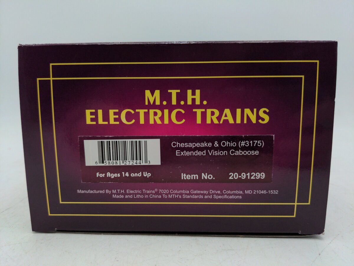 MTH 20-91299 Chesapeake & Ohio Extended Vision Caboose EX/Box