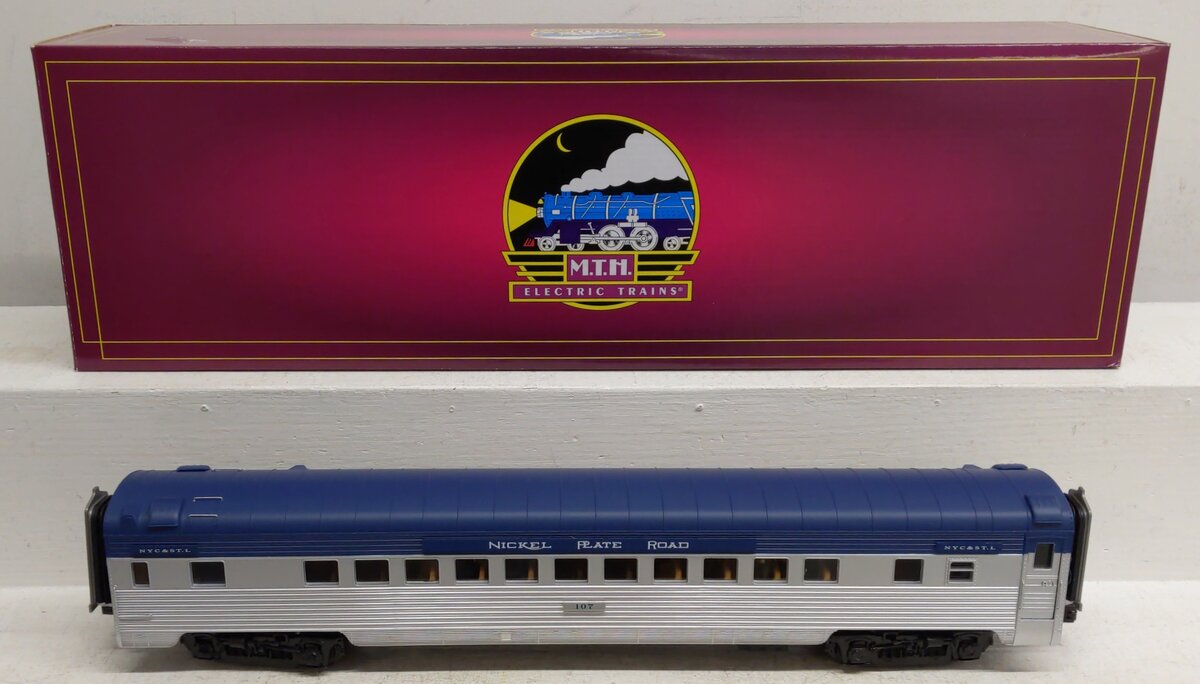 MTH 20-61060 O Gauge Nickel Plate 70' Streamlined Passenger Car #107 EX/Box