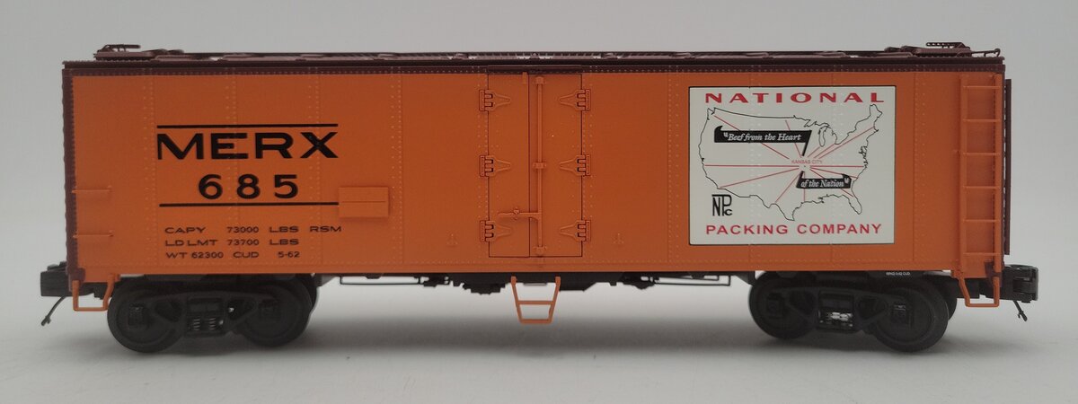 MTH 20-94082 National Packing Co. 40' Steel Sided Reefer Car #685 LN/Box