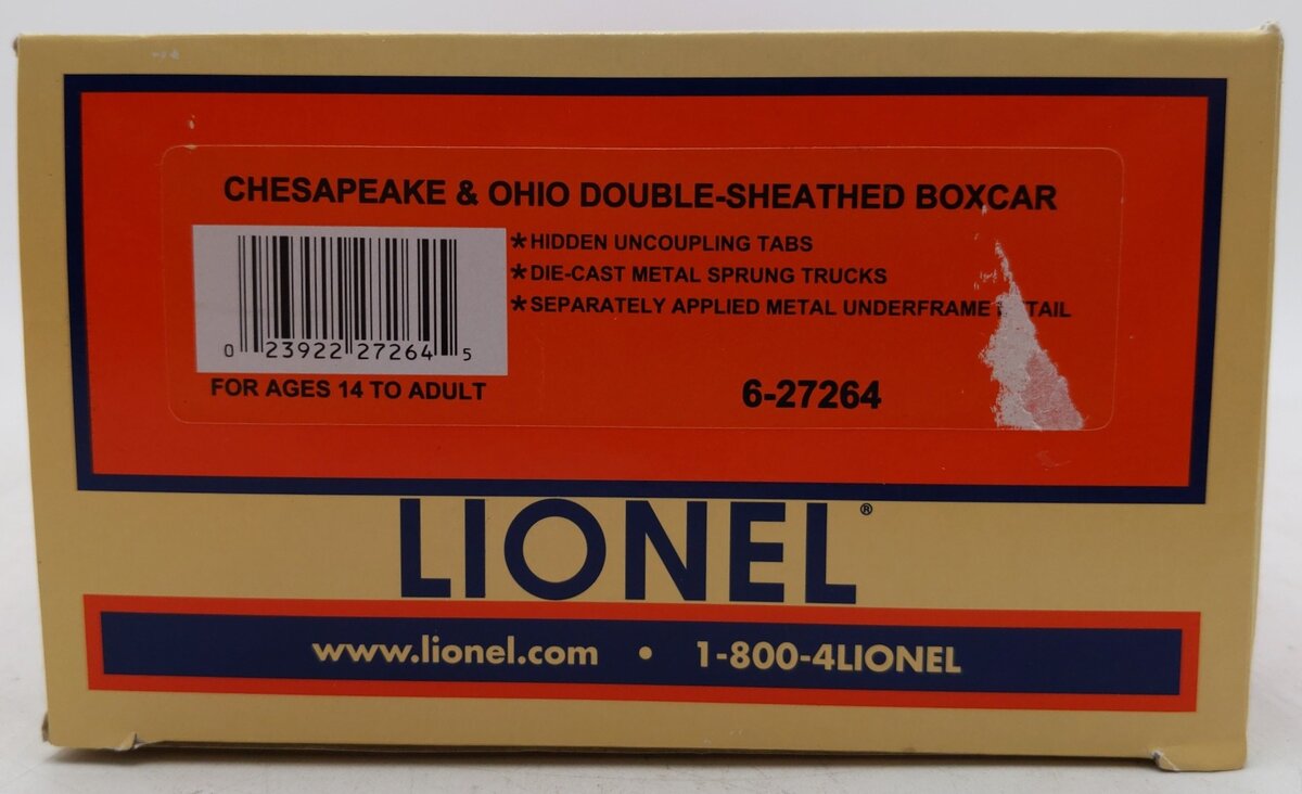 Lionel 6-27264 O Gauge Chesapeake & Ohio Double-Sheathed Boxcar #3502 EX/Box