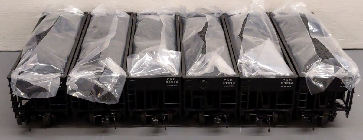 MTH 20-90374 O Chesapeake & Ohio 34' Composite Hopper Car Set (Set of 6) LN/Box