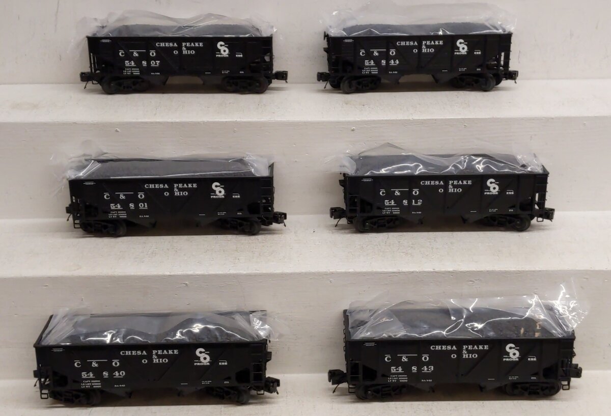MTH 20-90374 O Chesapeake & Ohio 34' Composite Hopper Car Set (Set of 6) LN/Box
