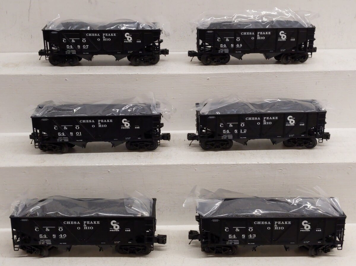 MTH 20-90374 O Chesapeake & Ohio 34' Composite Hopper Car Set (Set of 6) LN/Box