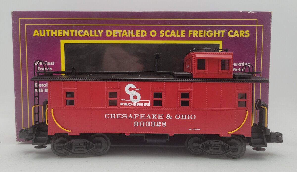 MTH 20-90015F O Gauge Chesapeake & Ohio Steel-Sided Caboose #903328 EX/Box