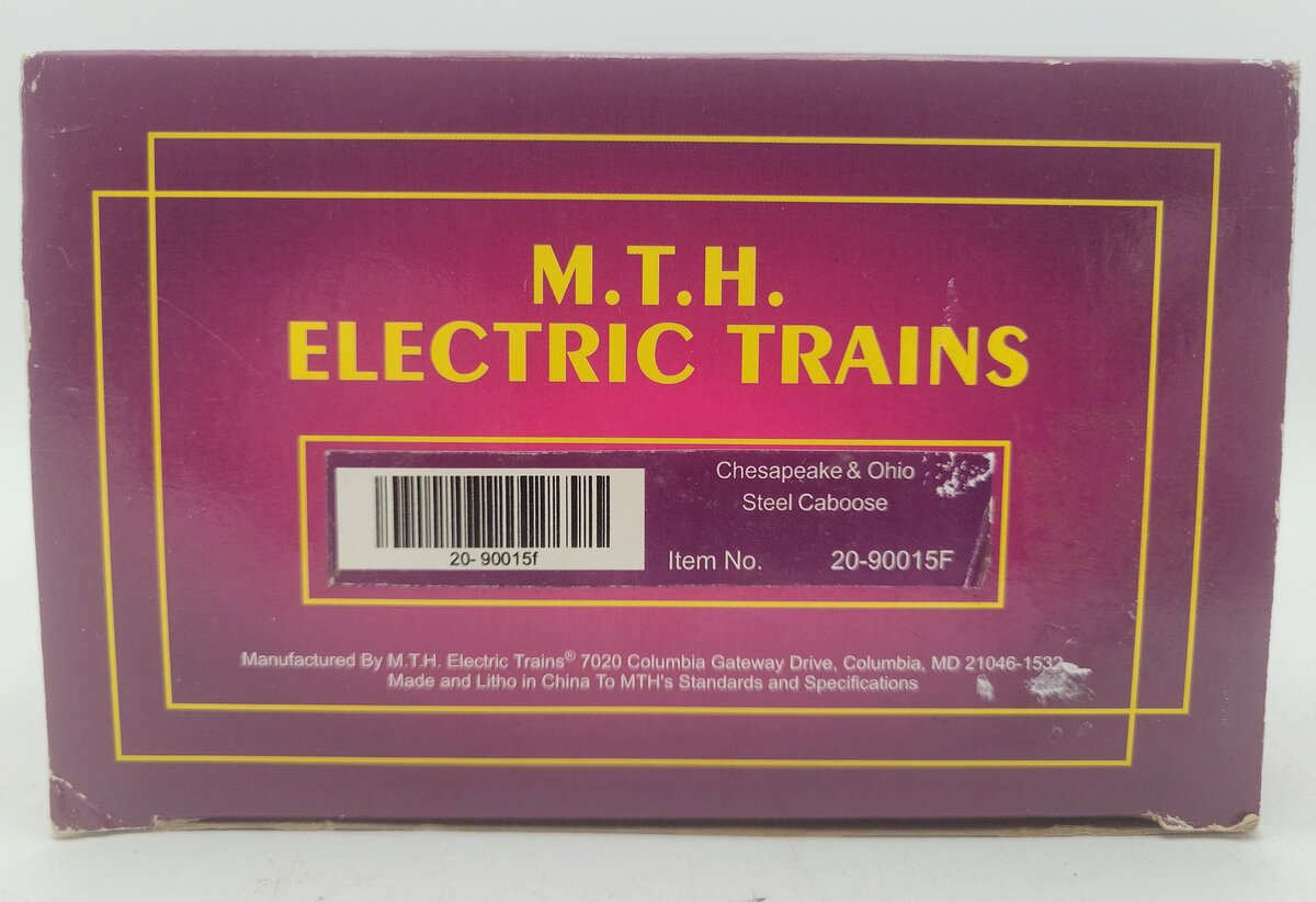 MTH 20-90015F O Gauge Chesapeake & Ohio Steel-Sided Caboose #903328 EX/Box