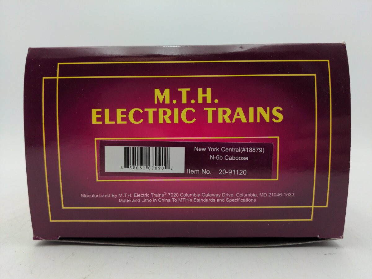MTH 20-91120 O Gauge New York Central N-6b Caboose #18879 EX/Box
