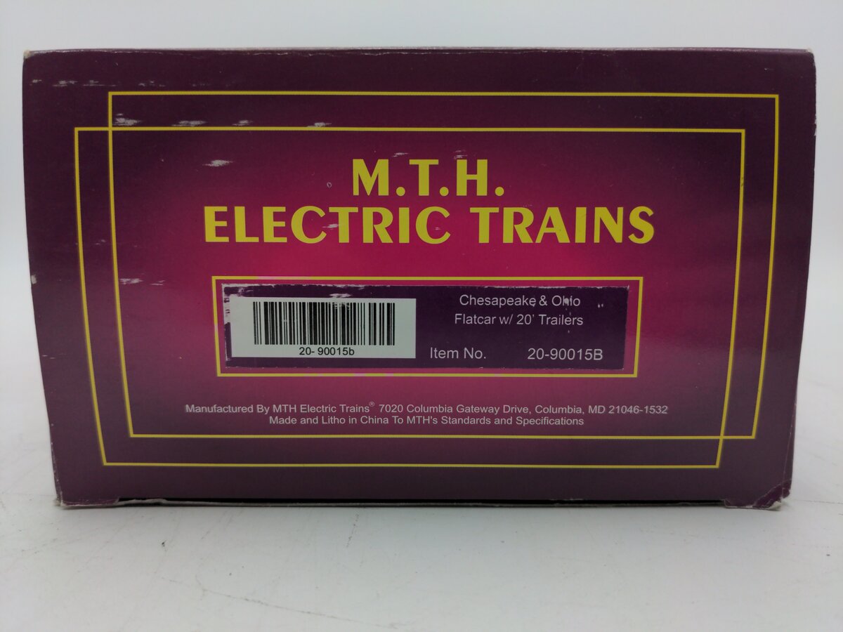 MTH 20-90015B O Gauge Chesapeake & Ohio Flatcar w/ Trailers #81315 EX/Box