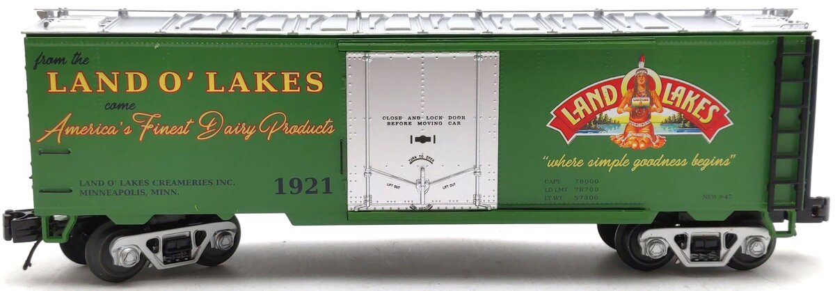 MTH 20-94463 O Gauge Land O'Lakes Reefer Car #1921 LN/Box