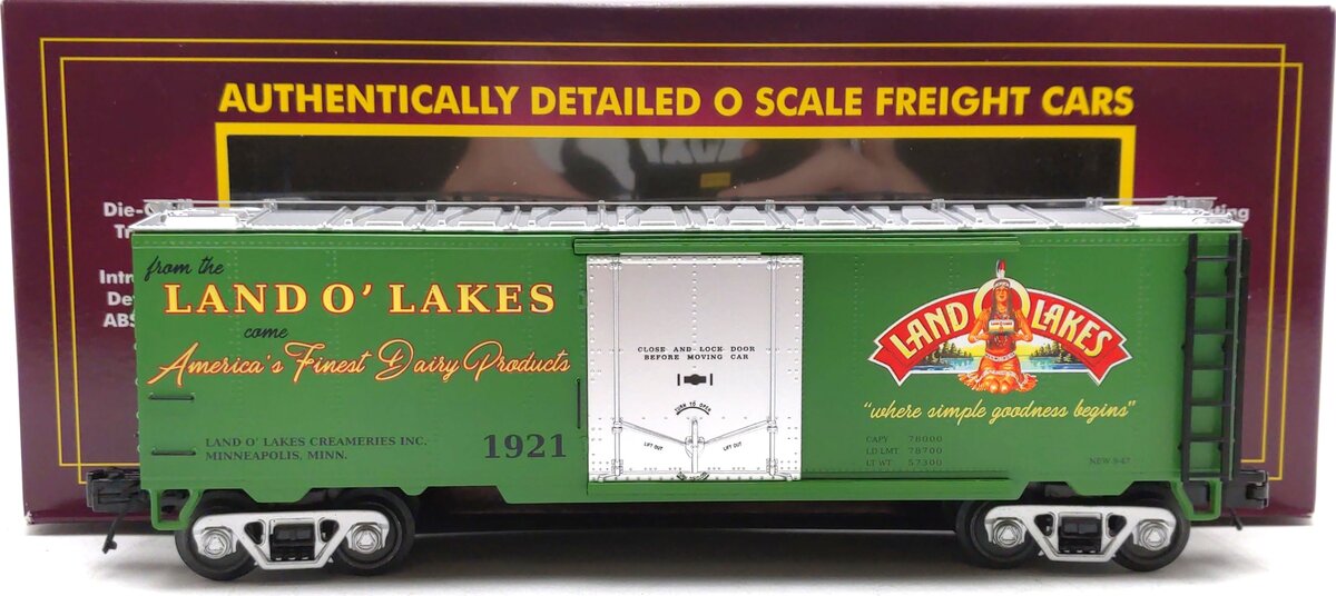 MTH 20-94463 O Gauge Land O'Lakes Reefer Car #1921 LN/Box