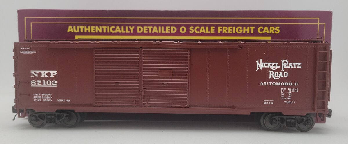 MTH 20-93674 O Nickel Plate Road Double Door 50' Box Car #87102 EX/Box
