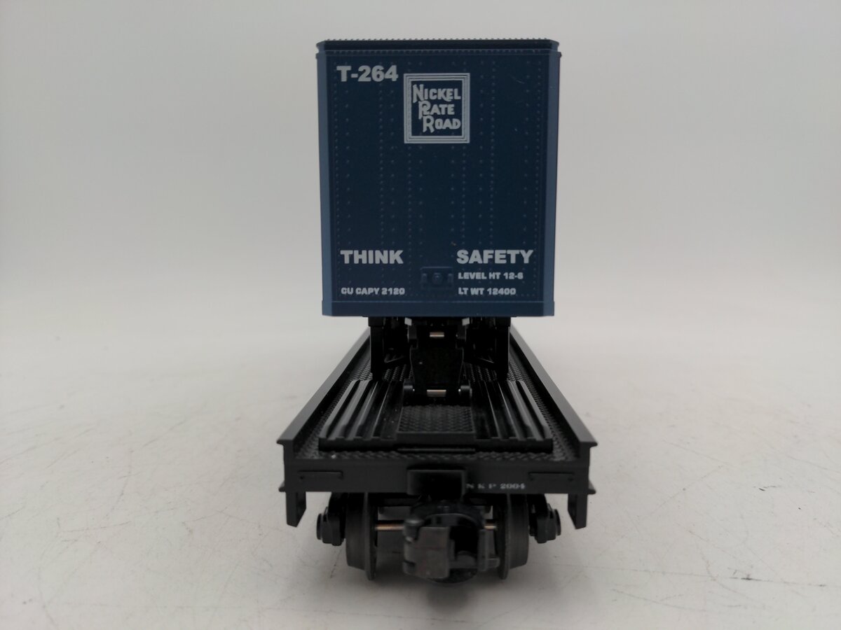 MTH 20-90002D O Gauge Nickel Plate Road Flatcar w/ 20' Trailers #2004 EX/Box