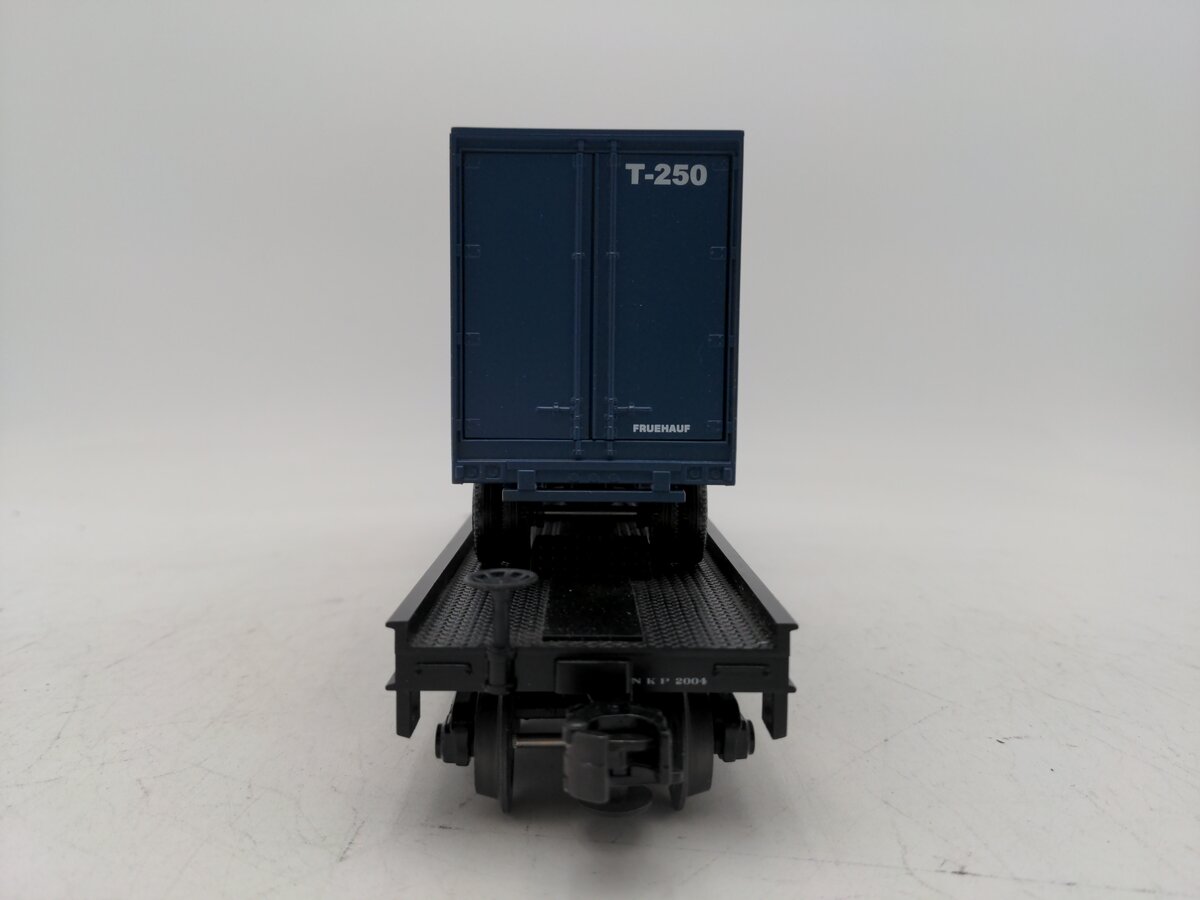 MTH 20-90002D O Gauge Nickel Plate Road Flatcar w/ 20' Trailers #2004 EX/Box