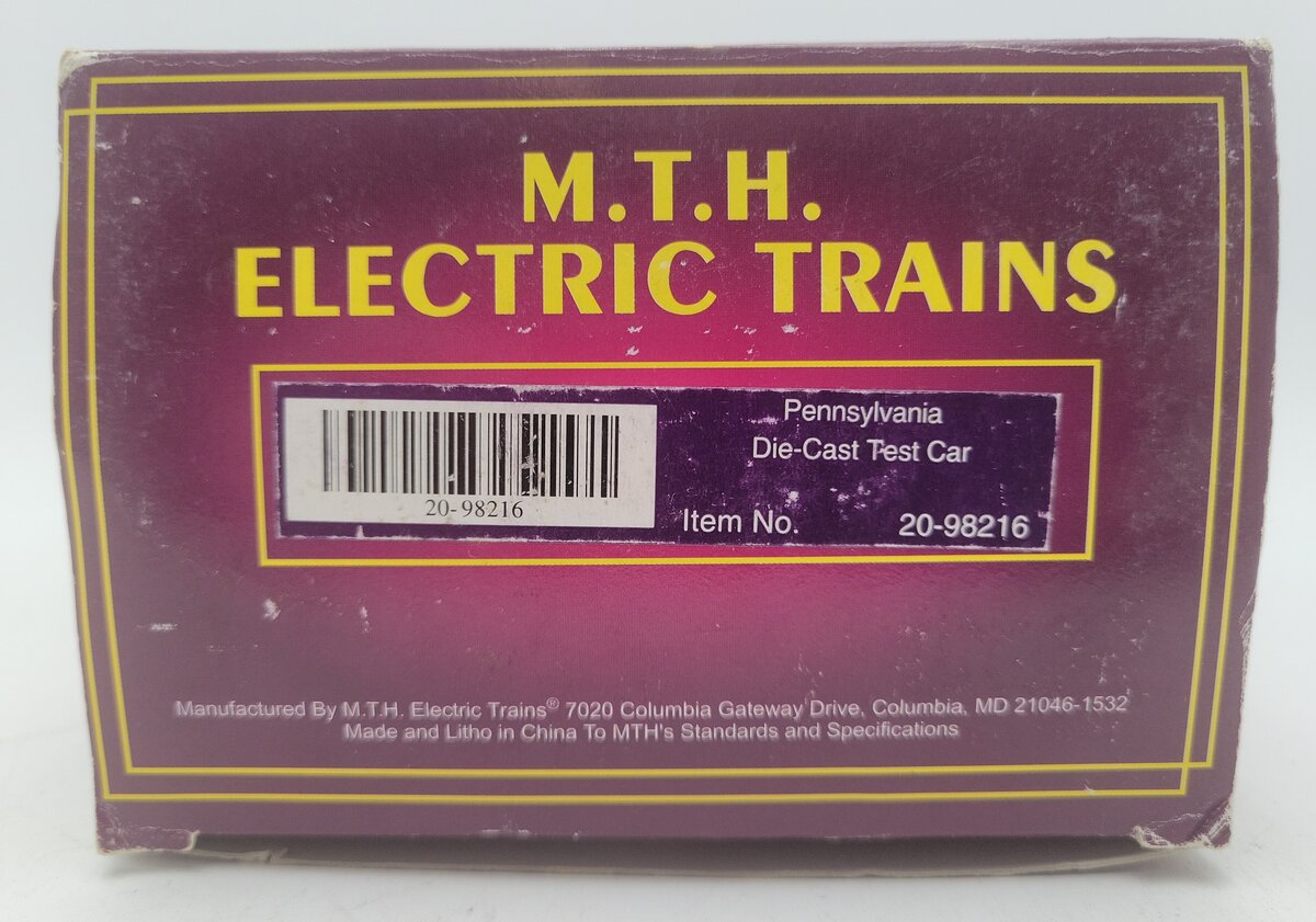 MTH 20-98216 Die-Cast Pennsylvania Railroad Test Car #490389 EX/Box