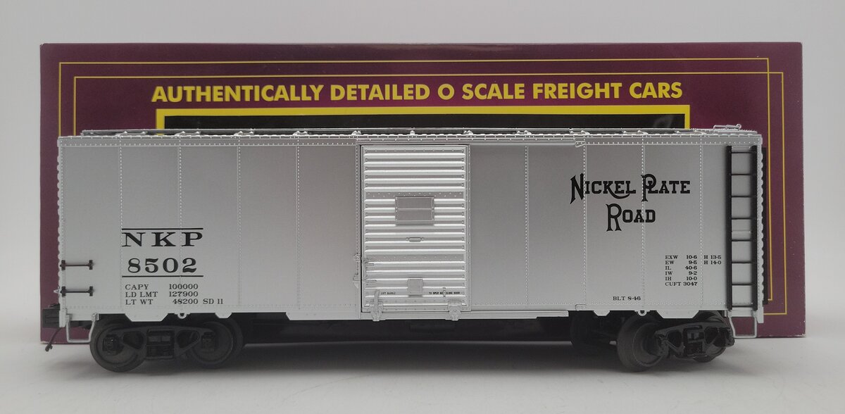 MTH 20-93718 O Gauge Nickel Plate Road 40' AAR Boxcar #8502 LN/Box