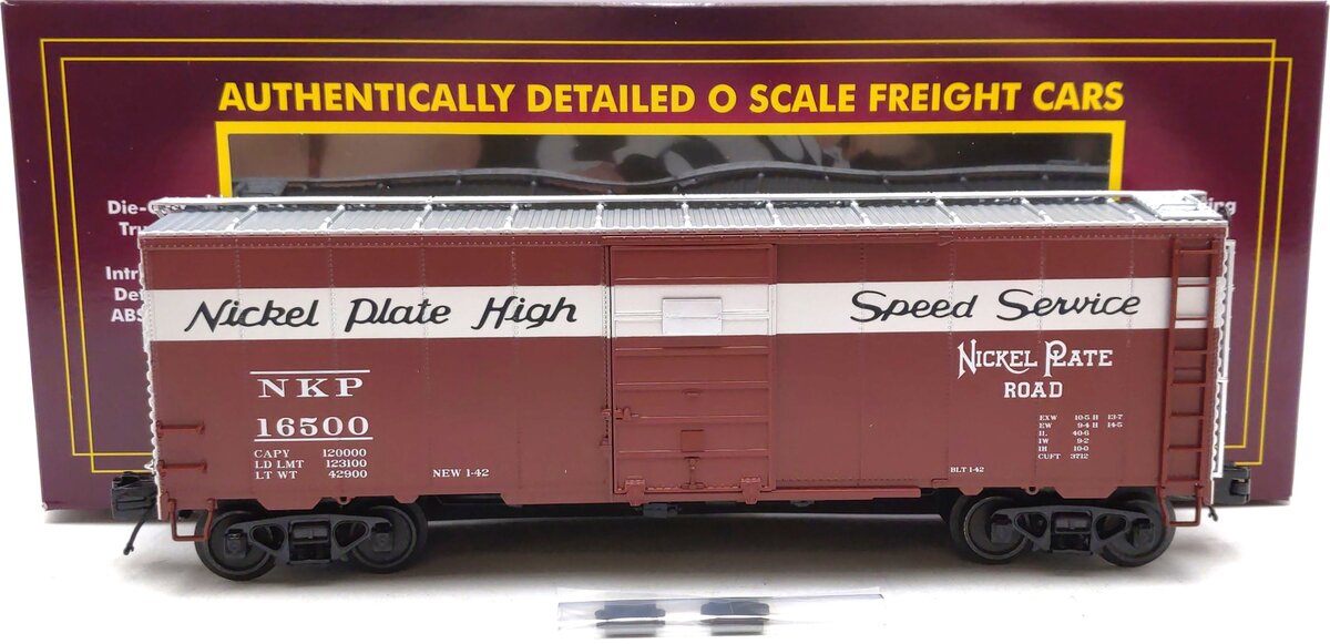 MTH 20-93946 O Nickel Plate Road Premier 40’ AAR Box Car #16500 LN/Box