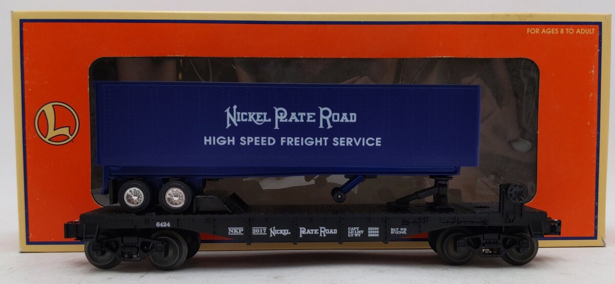 Lionel 6-26949 O Gauge Nickel Plate Road Flatcar w/ Trailer EX/Box