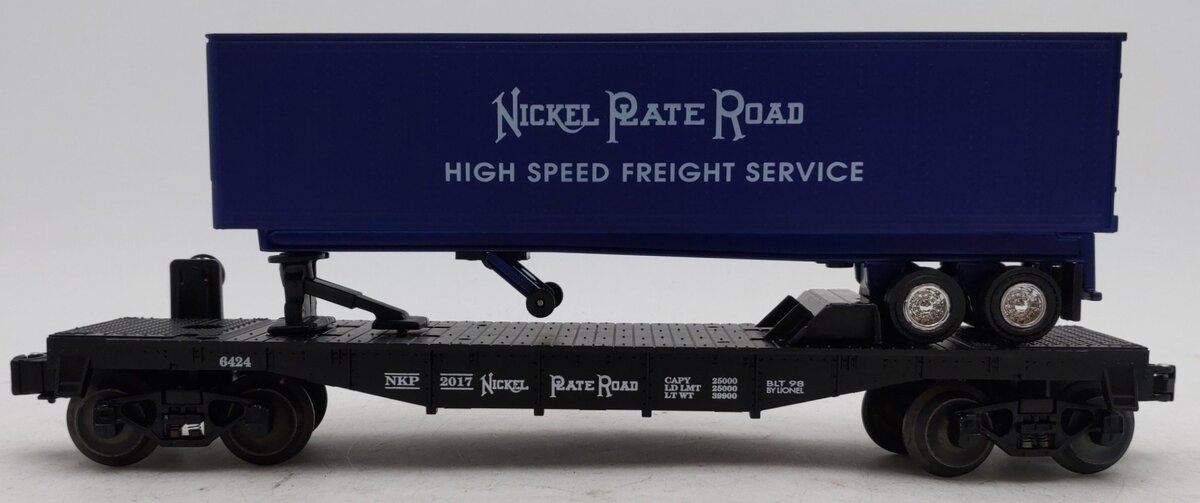 Lionel 6-26949 O Gauge Nickel Plate Road Flatcar w/ Trailer EX/Box