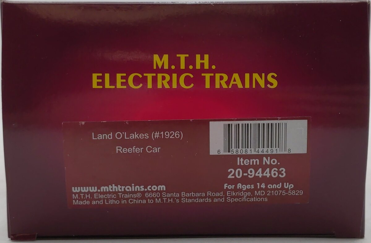 MTH 20-94463 O Land O'Lakes Reefer Car #1926 LN/Box