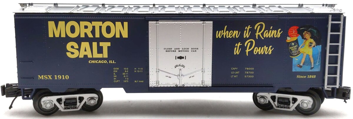 MTH 20-94465 O Scale Morton Salt Premier Reefer Car #1910 LN/Box