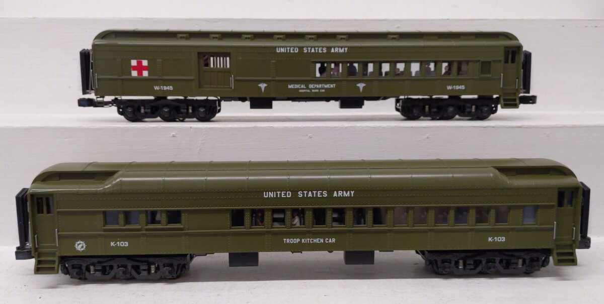 MTH 20-4176 O U.S. Army 70' Madison Combine/Diner Passenger Set (Set of 2) LN/Box