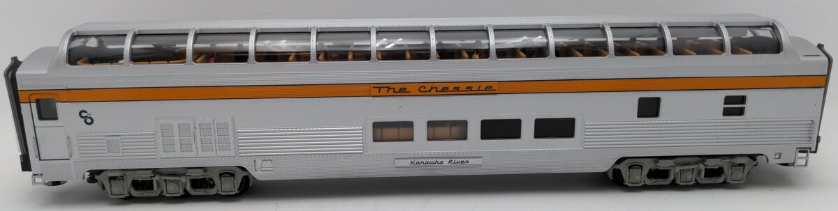 MTH 20-67125 Chesapeake & Ohio 70' ABS Full Length Vista Dome Passenger Car EX/Box