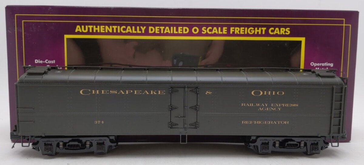 MTH 20-94137 O Gauge Chesapeake & Ohio R50B Express Reefer Car #374 EX/Box
