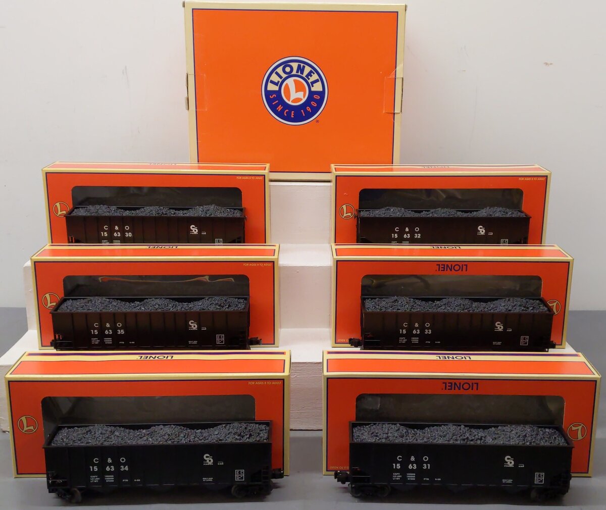 Lionel 6-21792 O Gauge Chesapeake & Ohio 3-Bay Coal Hoppers (Set of 6) EX/Box