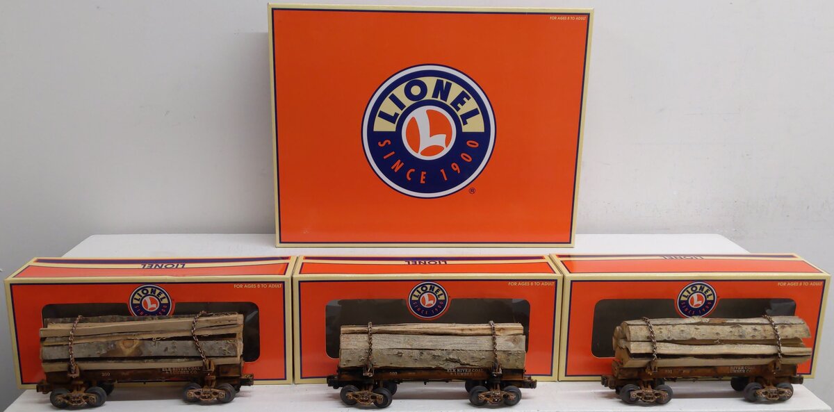 Lionel 6-29445 O Scale Custom Weathered Elk River Skeleton Log 3-Car Set/Box