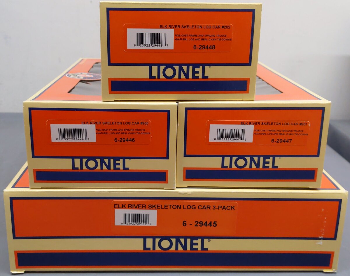 Lionel 6-29445 O Scale Custom Weathered Elk River Skeleton Log 3-Car Set/Box