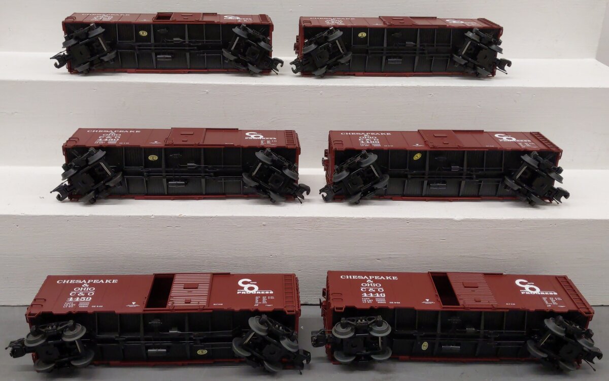 MTH 20-90262 O Chesapeake & Ohio Premier 40' AAR Box Car Set (Set of 6) EX/Box