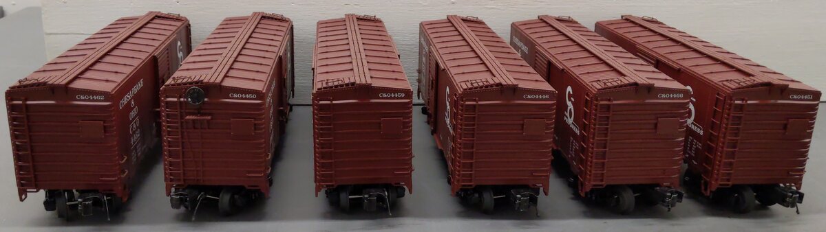 MTH 20-90262 O Chesapeake & Ohio Premier 40' AAR Box Car Set (Set of 6) EX/Box