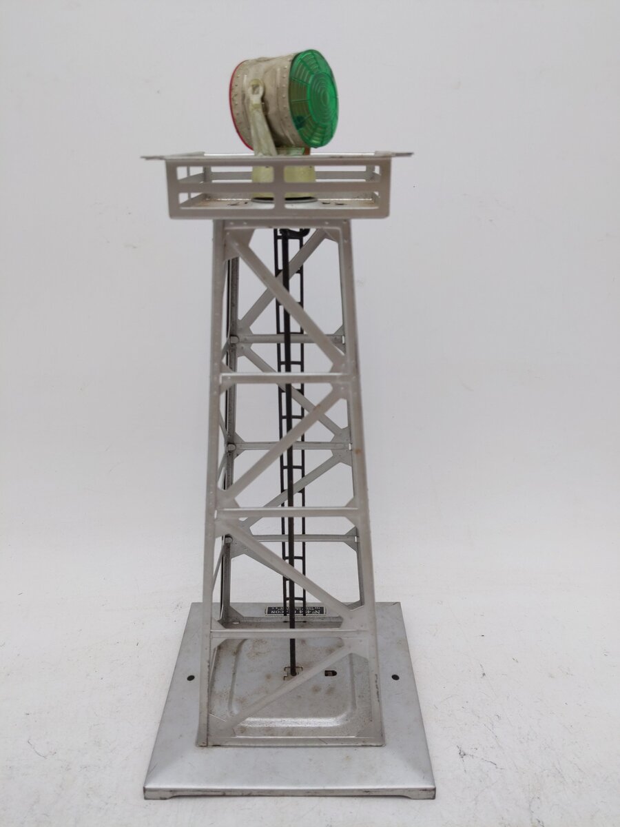 Lionel 494 Vintage O Tinplate Aluminum Rotating Beacon Tower VG/Box