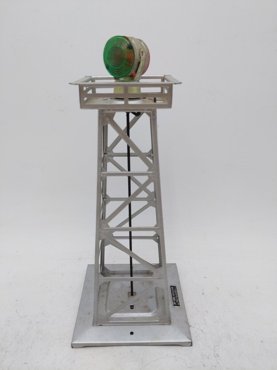 Lionel 494 Vintage O Tinplate Aluminum Rotating Beacon Tower VG/Box