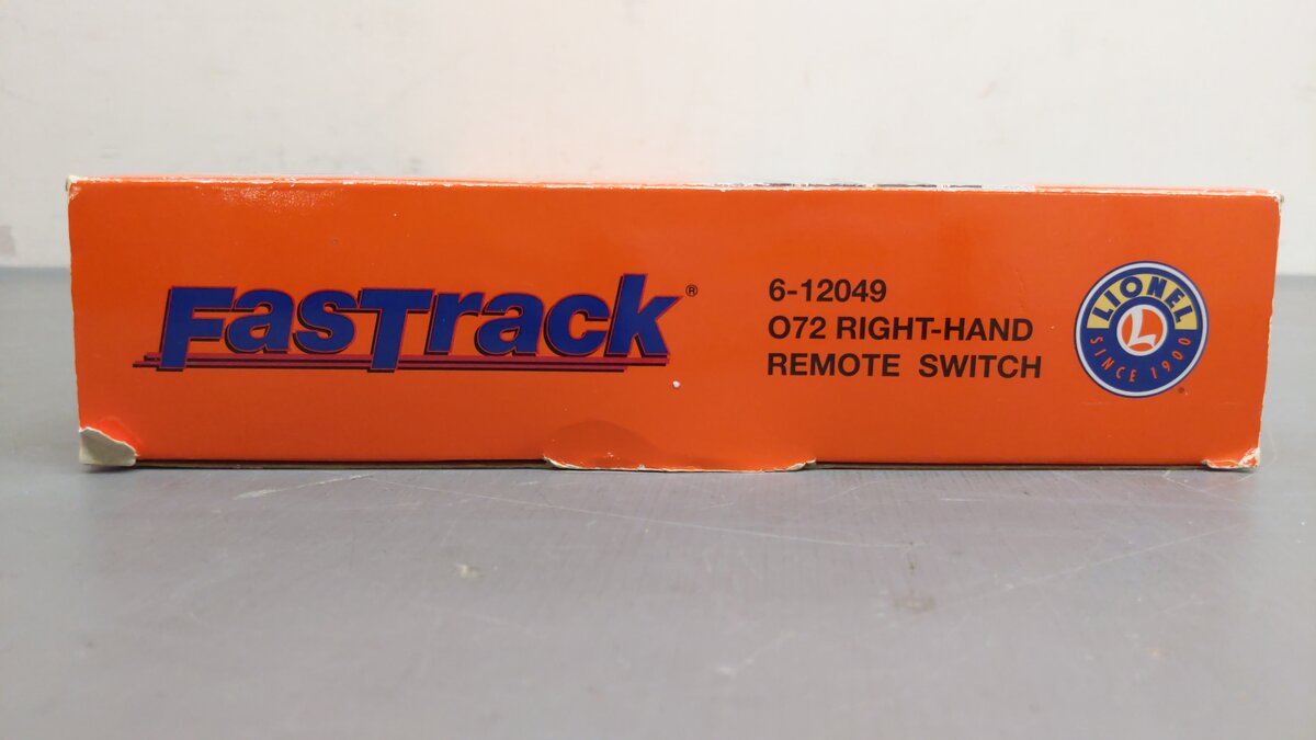 Lionel 6-12049 O72 Right Hand Remote-Control FasTrack Switch Turnout EX/Box