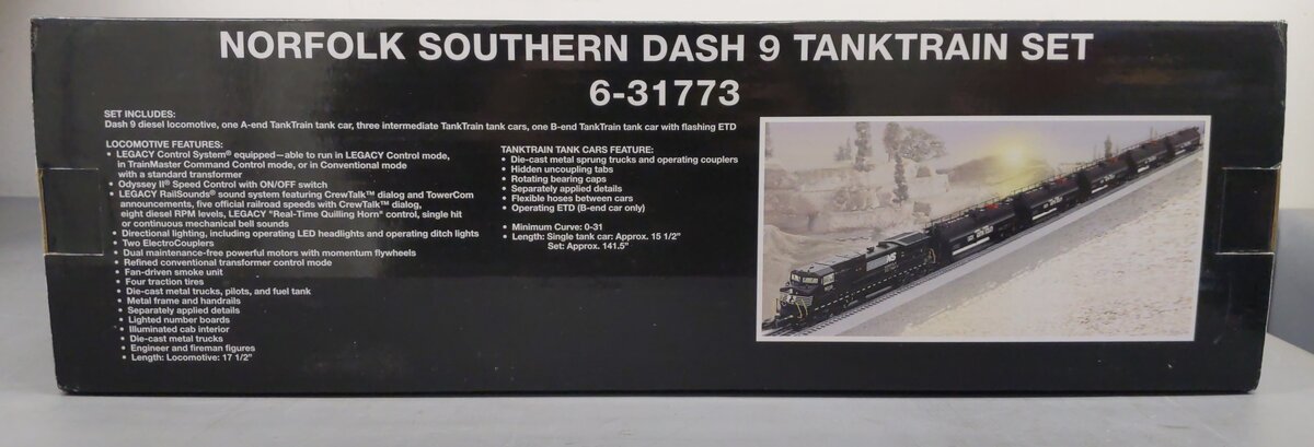 Lionel 6-31773 O Gauge Norfolk Southern Tank Car Set LN/Box
