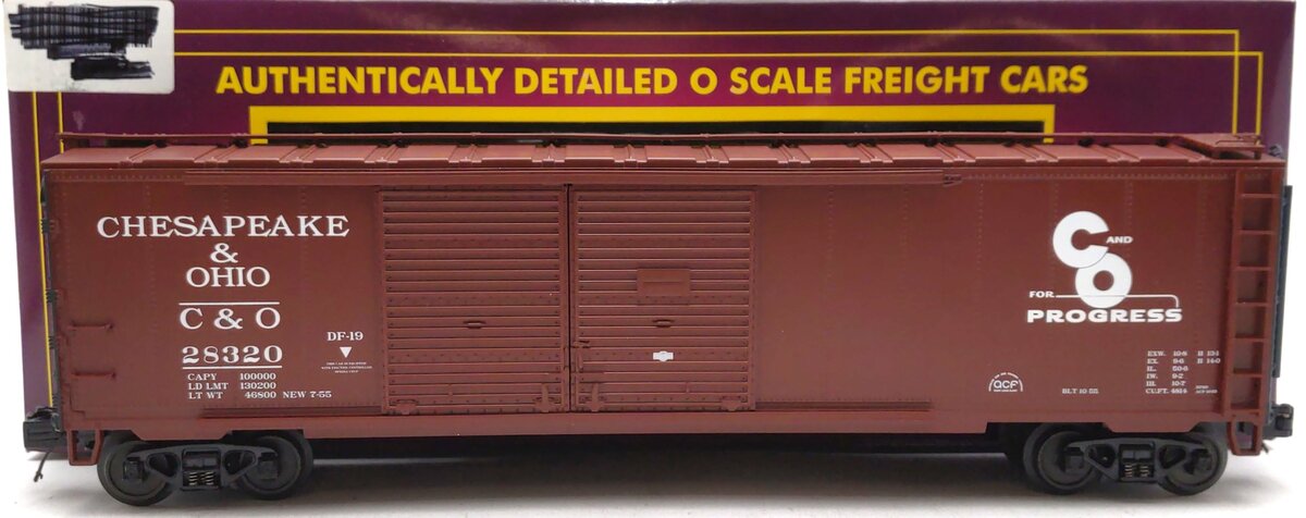 MTH 20-93344 Chesapeake & Ohio Double Door 50' Box Car #28320 LN/Box