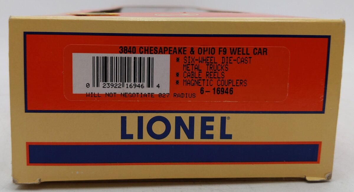 Lionel 6-16946 O Gauge Chesapeake & Ohio F9 Well Car #3840 EX/Box