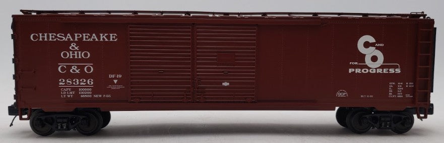 MTH 20-93344 O Gauge Chesapeake & Ohio Double Door 50' Box Car #28326 EX/Box