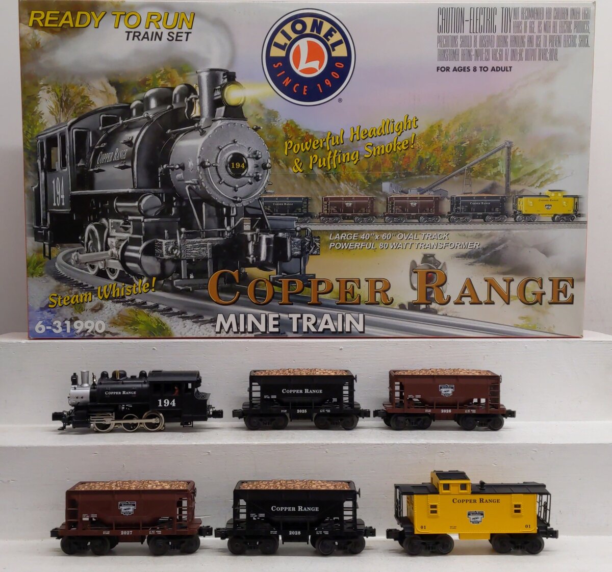 Lionel 6-31990 O Gauge Copper Range Mine Steam Train Set EX/Box