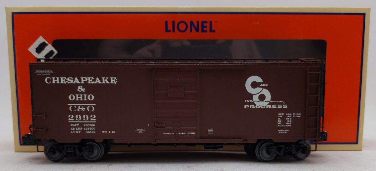 Lionel 6-17729 O Gauge Chesapeake & Ohio PS-1 Boxcar #2992 EX/Box