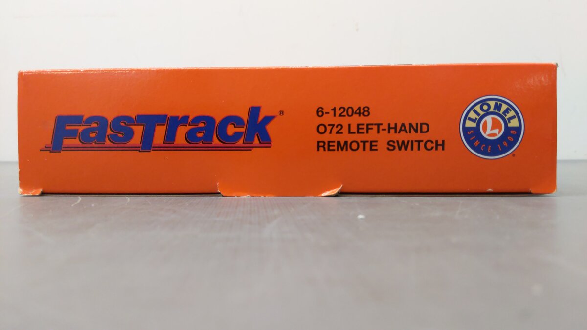 Lionel 6-12048 O72 Left Hand Remote-Control FasTrack Switch Turnout EX/Box