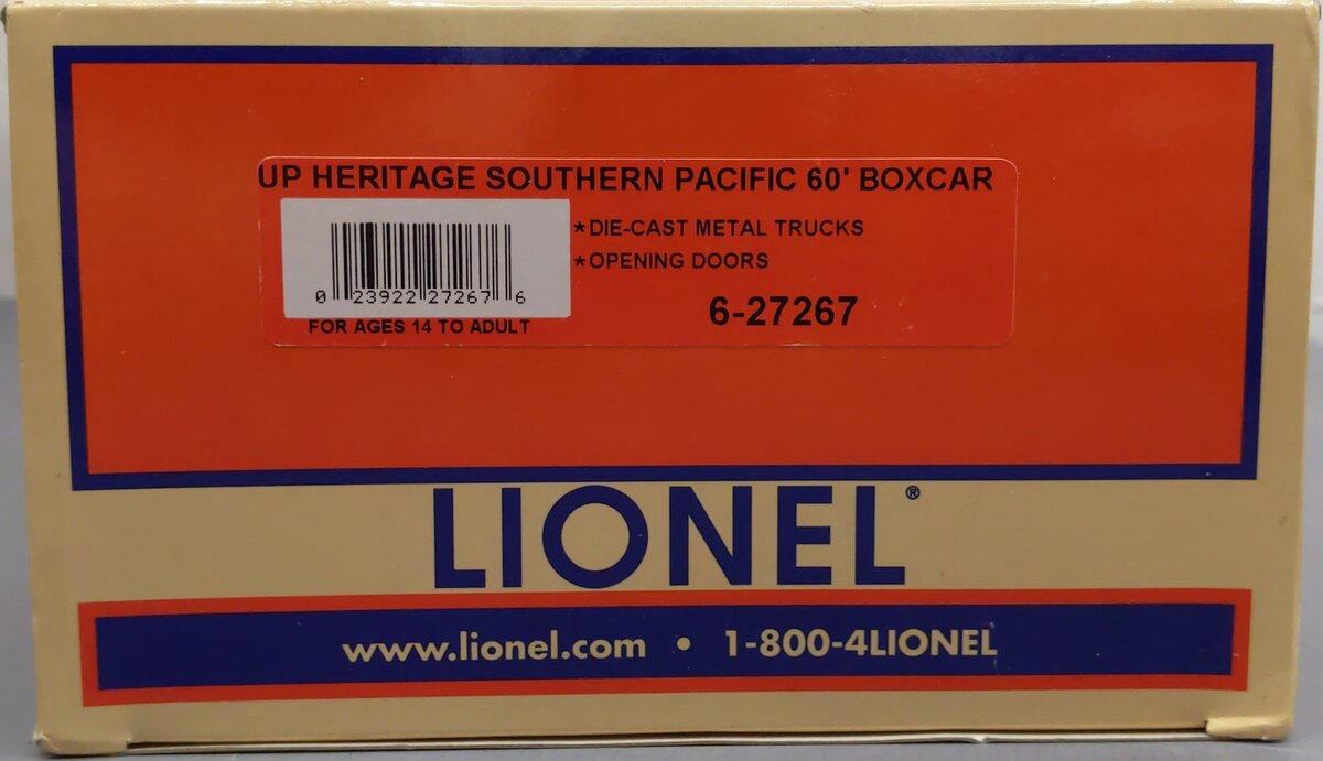 Lionel 6-27267 O Gauge Southern Pacific Heritage 60' Boxcar #6991 NIB