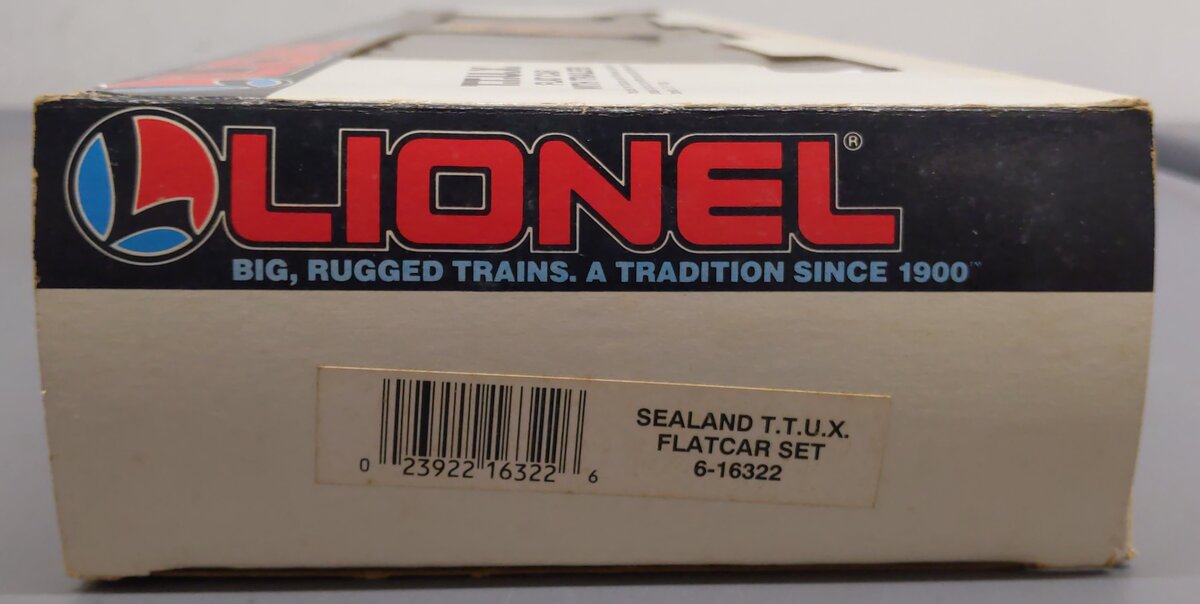 Lionel 6-16322 O Gauge TTUX Flatcar with 2 Sealand Trailers #16321, #16322 EX/Box