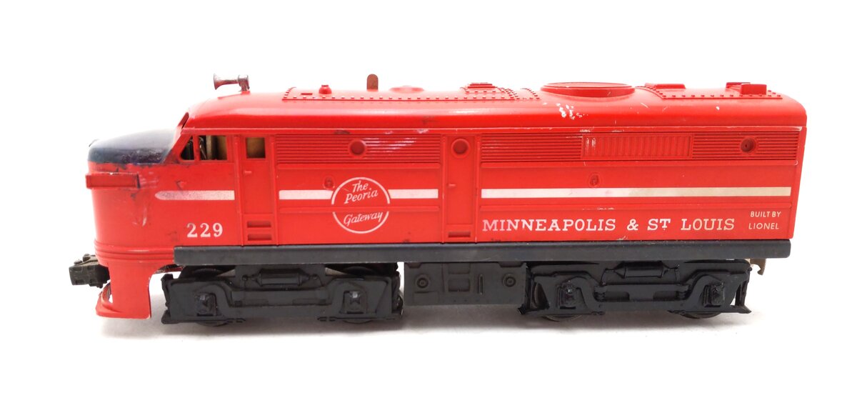 Lionel 229 O Gauge Minneapolis & St Louis Alco A Powered Diesel Locomotive VG