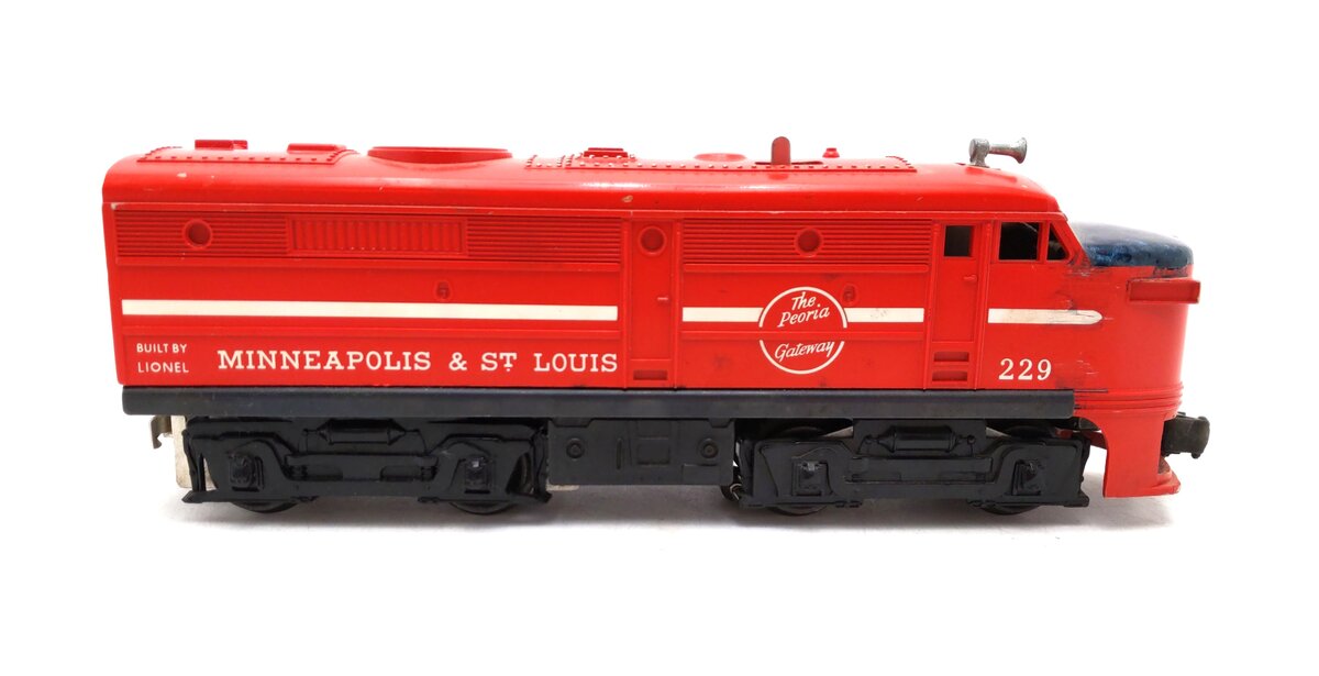 Lionel 229 O Gauge Minneapolis & St Louis Alco A Powered Diesel Locomotive VG