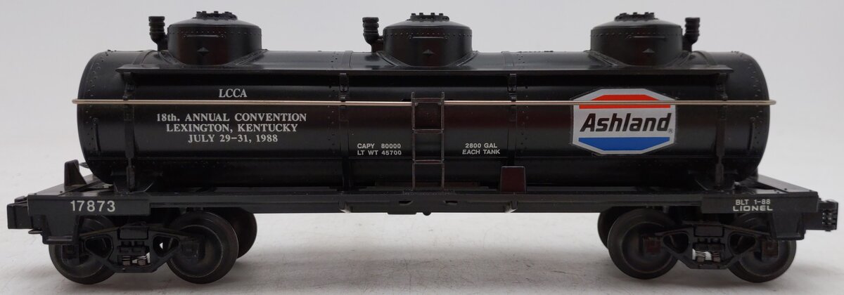 Lionel 6-17873 O Gauge LCCA 1988 Ashland Three-Dome Convention Tank Car EX/Box